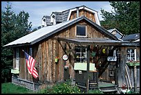 Wooden cabin in old  village. Ninilchik, Alaska, USA