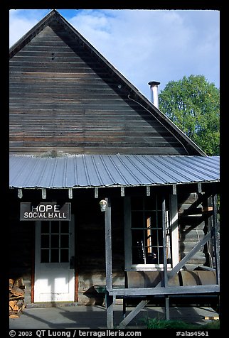 Community hall. Hope,  Alaska, USA (color)