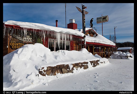 Chatanika Lodge in winter. Alaska, USA