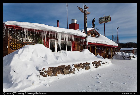 Chatanika Lodge in winter. Alaska, USA (color)