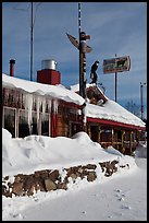 Country lodge in winter. Alaska, USA ( color)