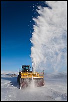 Snowplow with massive snow plume, Twelve Mile Summmit. Alaska, USA ( color)