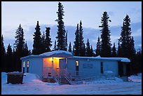 Post office at dusk, Cantwell. Alaska, USA