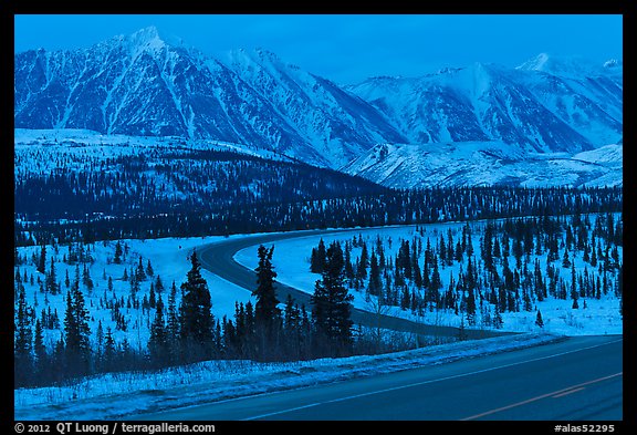 George Parks Highway at dusk. Alaska, USA (color)