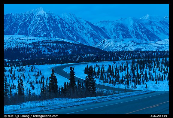 George Parks Highway at dusk. Alaska, USA (color)
