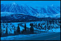 George Parks Highway at dusk. Alaska, USA (color)