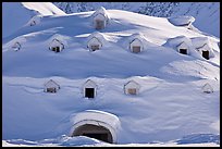 Snow-covered igloo-shaped building. Alaska, USA ( color)