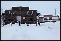 Log cabin and Slate Creek Motel, Coldfoot. Alaska, USA ( color)
