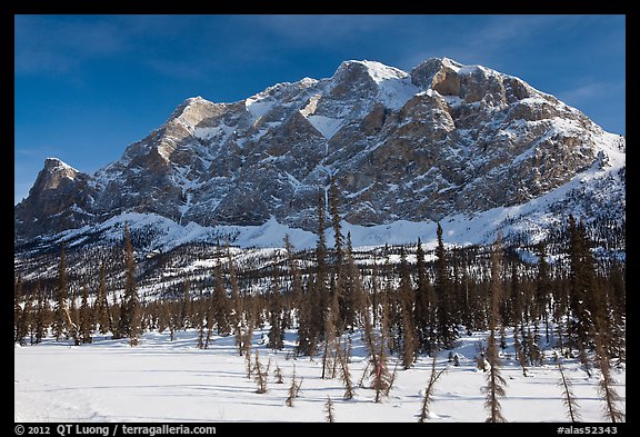 Mount Sukakpak in winter. Alaska, USA