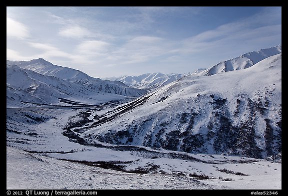 View down from Atigun Pass. Alaska, USA (color)