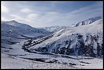 View down from Atigun Pass. Alaska, USA