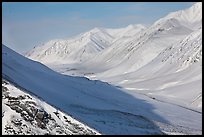 Snowy Arctic valley seen from Atigun Pass. Alaska, USA ( color)