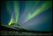 Aurora Borealis and starry night sky, Brooks Range. Alaska, USA (color)