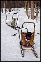 Sleds used for dog mushing. Wiseman, Alaska, USA ( color)