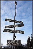 Welcome sign. Wiseman, Alaska, USA