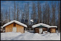 Cabins and solar panels. Wiseman, Alaska, USA