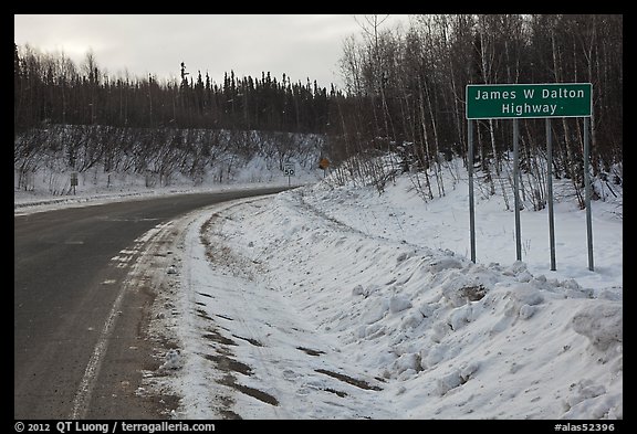 Sign marking begining of James W Dalton Highway. Alaska, USA (color)