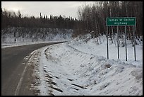 Sign marking begining of James W Dalton Highway. Alaska, USA