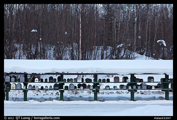 Mailboxes. Alaska, USA (color)