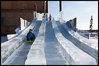 Kids park slides, Ice Alaska. Fairbanks, Alaska, USA (color)