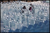 Maze made of ice, George Horner Ice Park. Fairbanks, Alaska, USA