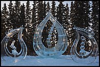 Multiblock Ice scultpures, World Ice Art Championships. Fairbanks, Alaska, USA