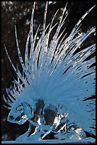 Detail of prize-winning porcupine ice sculpture, 2012 Ice Alaska. Fairbanks, Alaska, USA (color)