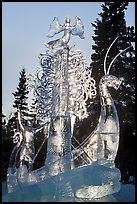 Large multibloc ice sculpture, 2012 World Ice Art Championships. Fairbanks, Alaska, USA ( color)
