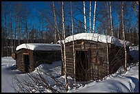 Cabins with gold dredging equipment, Chatanika. Alaska, USA ( color)