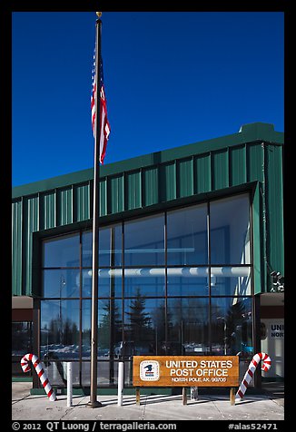 Post office facade. North Pole, Alaska, USA (color)