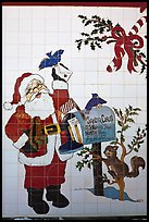 Santa Claus mural. North Pole, Alaska, USA (color)