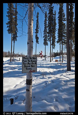 Surroundings of Santa Claus House in winter. North Pole, Alaska, USA