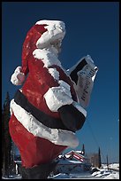 Santa Claus statue and house. North Pole, Alaska, USA (color)