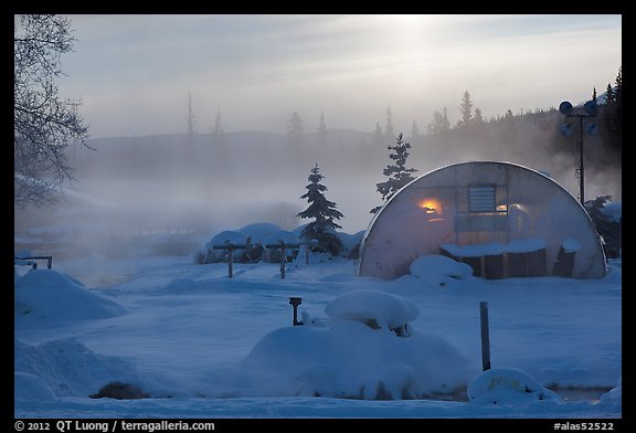 Greenhouse and steam. Chena Hot Springs, Alaska, USA (color)