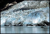 Boat at the base of Barry Glacier. Prince William Sound, Alaska, USA (color)