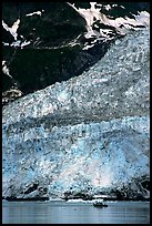 Boat at the base of Barry Glacier. Prince William Sound, Alaska, USA