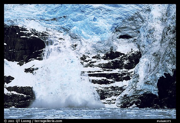 Surprise glacier calving into the sea. Prince William Sound, Alaska, USA