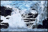 Surprise glacier calving into the sea. Prince William Sound, Alaska, USA (color)