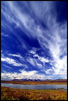 Big sky, clouds, tundra and lake. Alaska, USA (color)