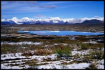 Fresh snow, Lake and mountains. Alaska, USA (color)