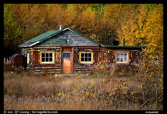 Wooden cabin. Alaska, USA (color)