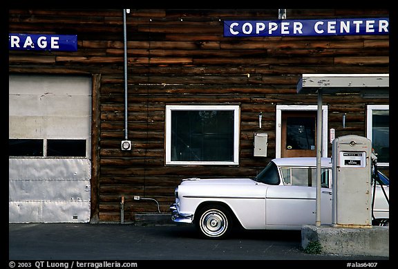 Gas station at Copper Center. Alaska, USA (color)
