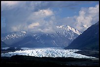 Matanuska Glacier, mountains, and clouds. Alaska, USA (color)