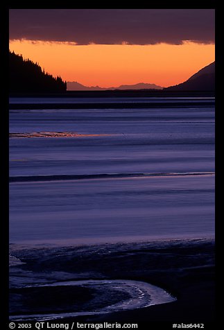 Tidal flats at sunset, Turnagain Arm. Alaska, USA
