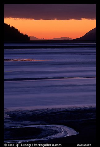 Tidal flats at sunset, Turnagain Arm. Alaska, USA (color)