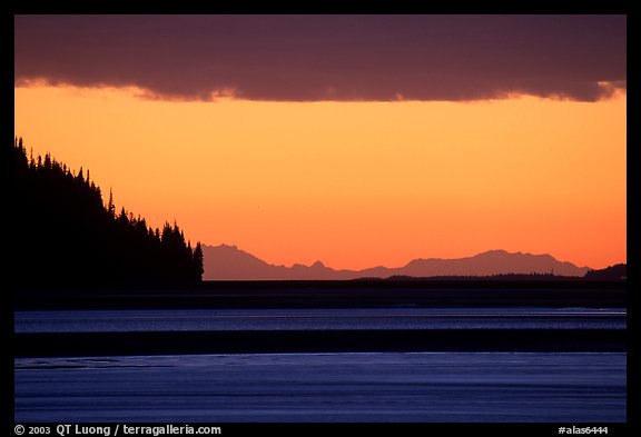 Turnagain Arm at sunset. Alaska, USA (color)