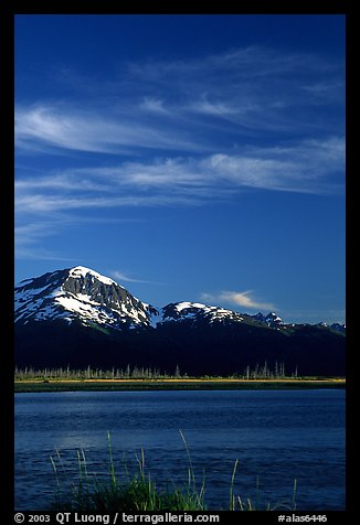 Mountains and Turnagain Arm near Portage. Alaska, USA (color)