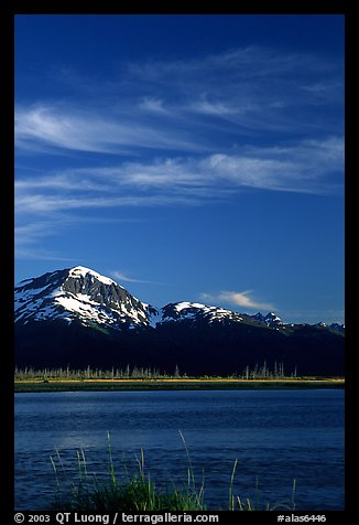 Mountains and Turnagain Arm near Portage. Alaska, USA