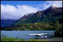 Floatplane, Lake, and mountains. Alaska, USA ( color)