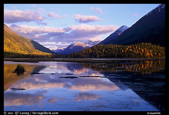 Tern Lake in late afternoon. Seward Highway, Kenai Peninsula, Alaska, USA